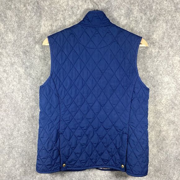 Lands End Puffer Vest Women’s Small Navy Blue Quilted Outdoor Pockets Vents - Picture 4 of 16